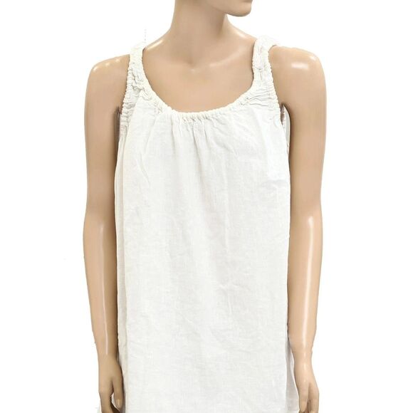 Free People Free-est Amanda Cotton-Linen Mini Dress Ruched Sleeveless S 281546 - Picture 6 of 8